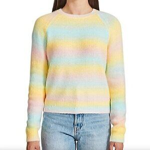 BB DAKOTA BY STEVEN MADDEN Crazy On You Rainbow Sweater Ombre Wool Sweater Crop